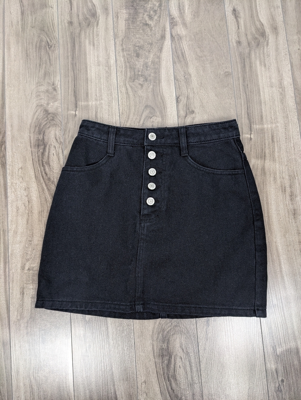 Brandy Melville John Galt Black Mini Skirt Denim Jean Size Small